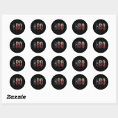 Sticker Rond Bbq Texas State Flag Byrbecue (Feuille)