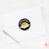Sticker Rond Be Egg-cellent Funny Egg Pun Dark BG (Enveloppe)