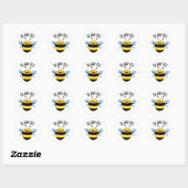 Sticker Rond Be Hap-bee Funny Bee Pun (Feuille)