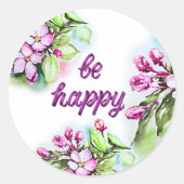 Sticker Rond Be happy (Devant)