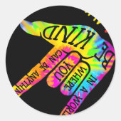 Sticker Rond Be Kind Asl Love Sign Language Hand Autism Award (Devant)