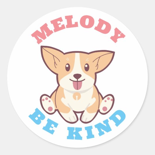 Sticker Rond Be Kind Corgi (Devant)