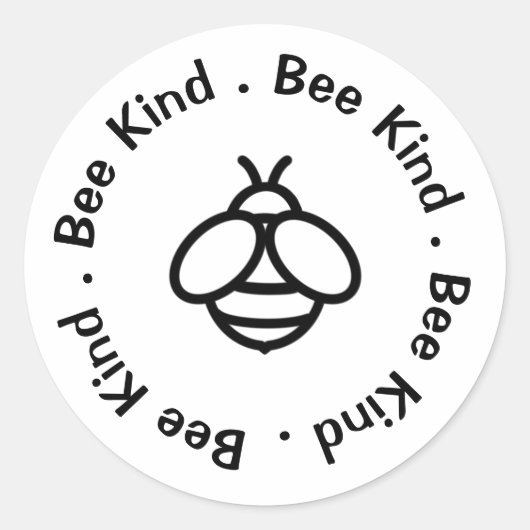 Sticker Rond Be Kind - jolie conception d'abeilles au miel (Devant)
