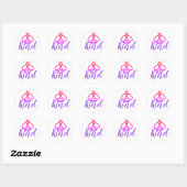 Sticker Rond Be Kind - jolie conception d'abeilles rouges pourp (Feuille)
