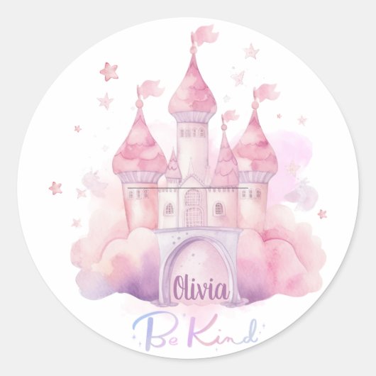 Sticker Rond Be Kind Palace on the Pink Cloud personnalisable (Devant)