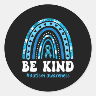 Sticker Rond Be Kind Sensibilisation sur l'autisme Puzzle Cute 