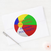 Sticker Rond Beach Ball Pool Party (Enveloppe)