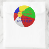 Sticker Rond Beach Ball Pool Party (Sac)