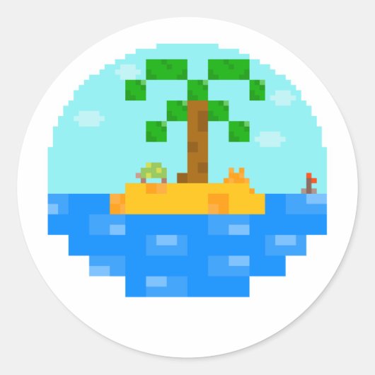Sticker Rond Beach Biome globe [Jour] (Devant)