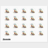 Sticker Rond Beach Bum (Feuille)