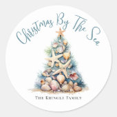 Sticker Rond Beach Christmas (Devant)