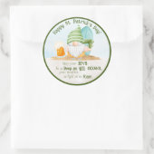 Sticker Rond Beach Gnome St Patrick's Day (Sac)