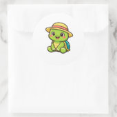 Sticker Rond Beach Hat Smile (Sac)