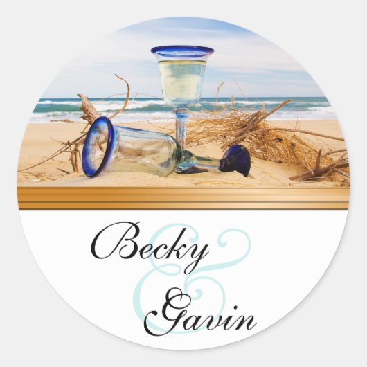 Sticker rond Beach Mariage (Devant)