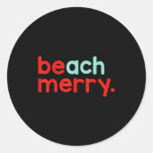 Sticker Rond Beach Merry Christmas  (Devant)