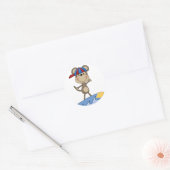 Sticker Rond Beach Monkey - T-shirts et cadeaux de surf (Enveloppe)