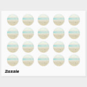 Sticker Rond Beach Ocean Memorial ou Funeral Tribute (Feuille)
