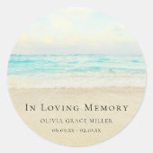 Sticker Rond Beach Ocean Memorial ou Funeral Tribute (Devant)