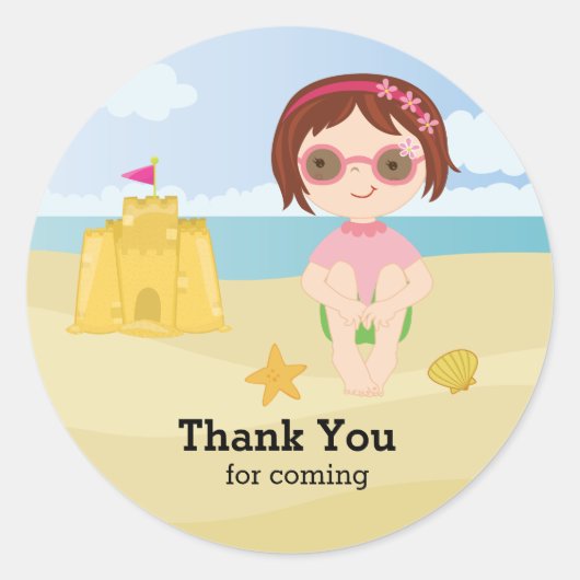 Sticker Rond Beach Party (Devant)