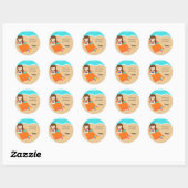Sticker Rond Beach Party (Feuille)