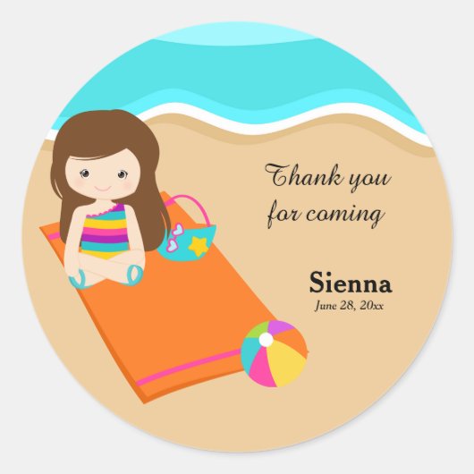 Sticker Rond Beach Party (Devant)