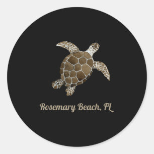 Sticker Rond Beach Rosemary, Fl Marine Biologie Sauvez La Tour 