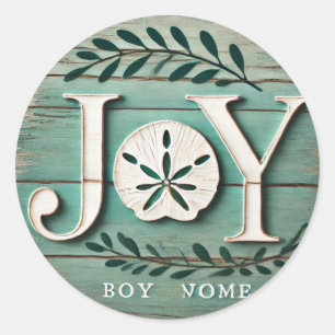 Sticker Rond Beach Sand Dollar Noël Joie Photo céramique Orna