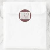 Sticker Rond Beach Sand Heart (Sac)
