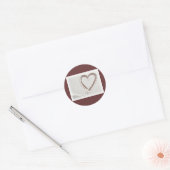 Sticker Rond Beach Sand Heart (Enveloppe)