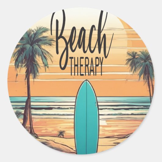 Sticker Rond Beach Therapy (Devant)