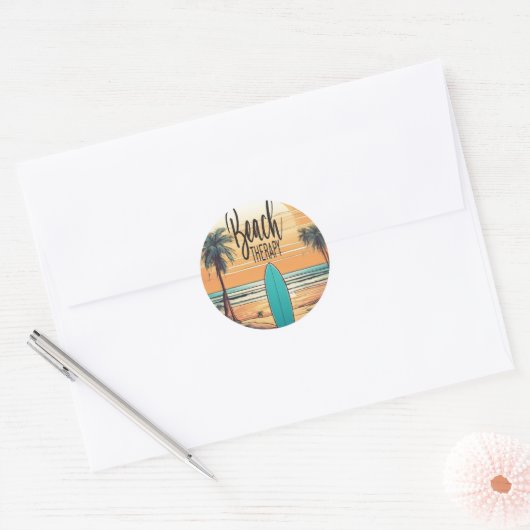 Sticker Rond Beach Therapy (Enveloppe)