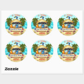 Sticker Rond Beach Tiki Bar (Feuille)