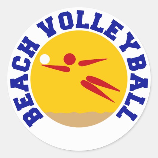 Sticker Rond Beach Volleyball (Devant)