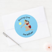 Sticker Rond Beach Volleyball (Enveloppe)