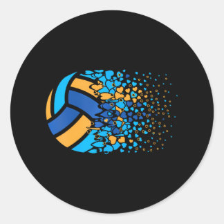 Sticker Rond Beach Volleyball Volleyball Coeur