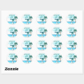 Sticker Rond Beachfront Belle Design Mariage (Feuille)