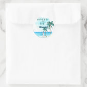 Sticker Rond Beachfront Belle Design Mariage (Sac)