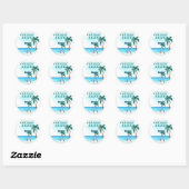 Sticker Rond Beachfront Belle Design Mariage (Feuille)