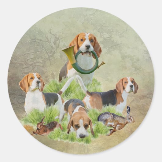 Sticker Rond Beagle (Devant)