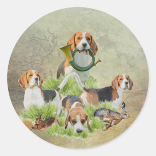 Sticker Rond Beagle