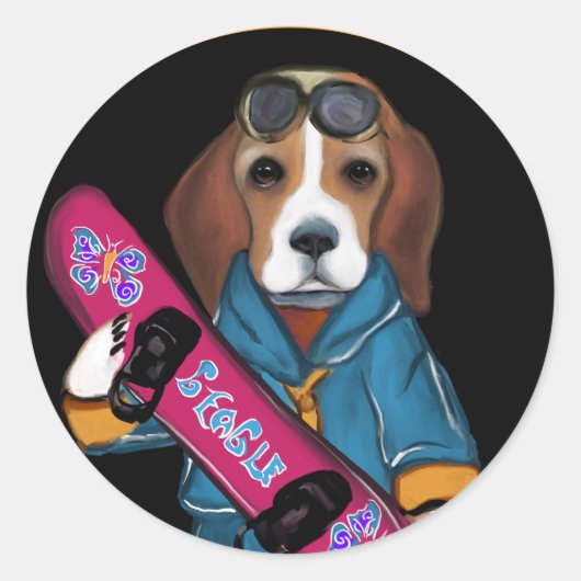 STICKER ROND BEAGLE (Devant)