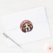 Sticker Rond Beagle (Enveloppe)