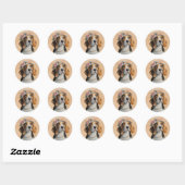 Sticker rond beagle chien classique (Feuille)