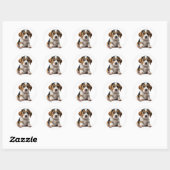 Sticker Rond Beagle chiot (Feuille)