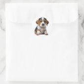 Sticker Rond Beagle chiot (Sac)