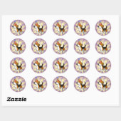 Sticker Rond Beagle d'anniversaire (Feuille)