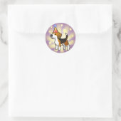 Sticker Rond Beagle d'anniversaire (Sac)