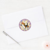 Sticker Rond Beagle d'anniversaire (Enveloppe)