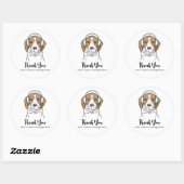 Sticker Rond Beagle de refroidissement avec Bubblegum Funny Dog (Feuille)