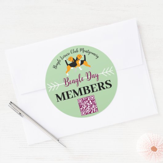 Sticker Rond Beagle Dog Day Mailing  (Enveloppe)